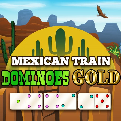 Mexican Train Dominoes Gold switch box art