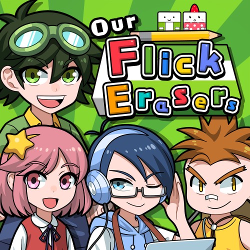 Our Flick Erasers switch box art